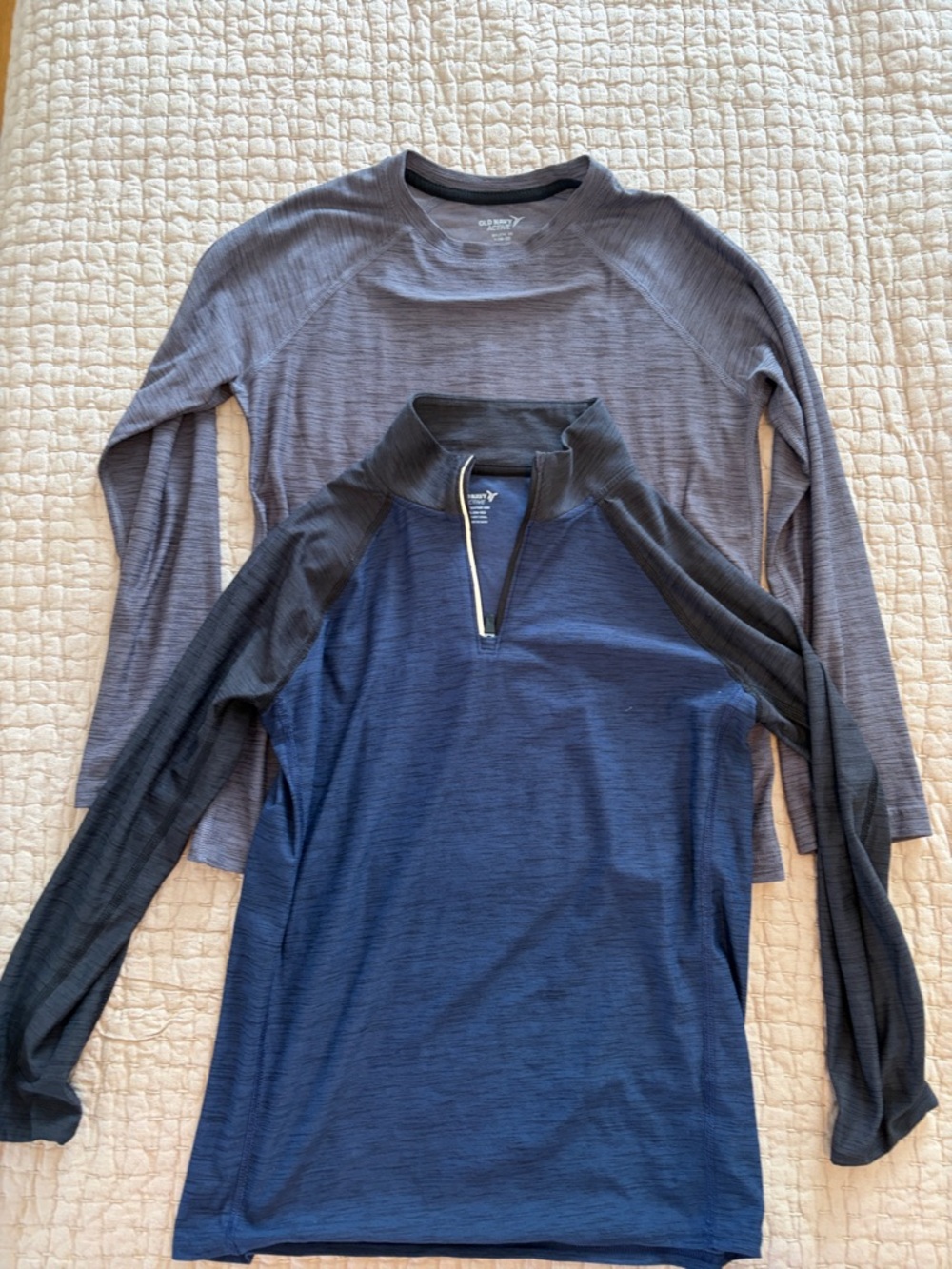 Old Navy Active Quarter-Zip Pullover and Gray long sleeved tee- set or two pack